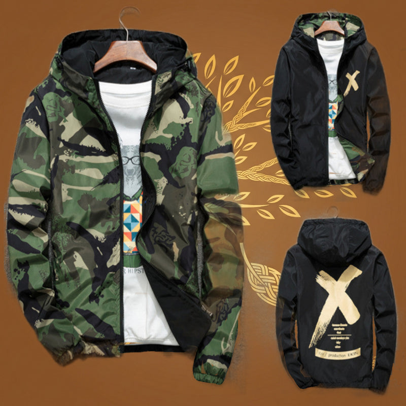 Jaqueta masculina dupla face primavera e outono 2020, nova jaqueta camuflada masculina, versão coreana da maré, roupas de estudante, atacado