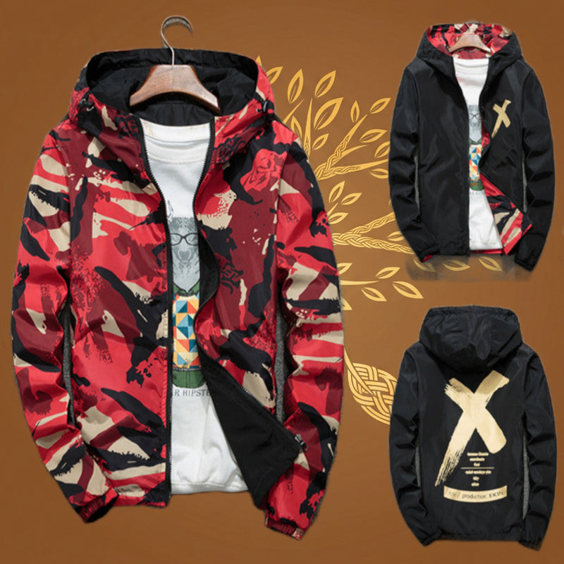 Jaqueta masculina dupla face primavera e outono 2020, nova jaqueta camuflada masculina, versão coreana da maré, roupas de estudante, atacado